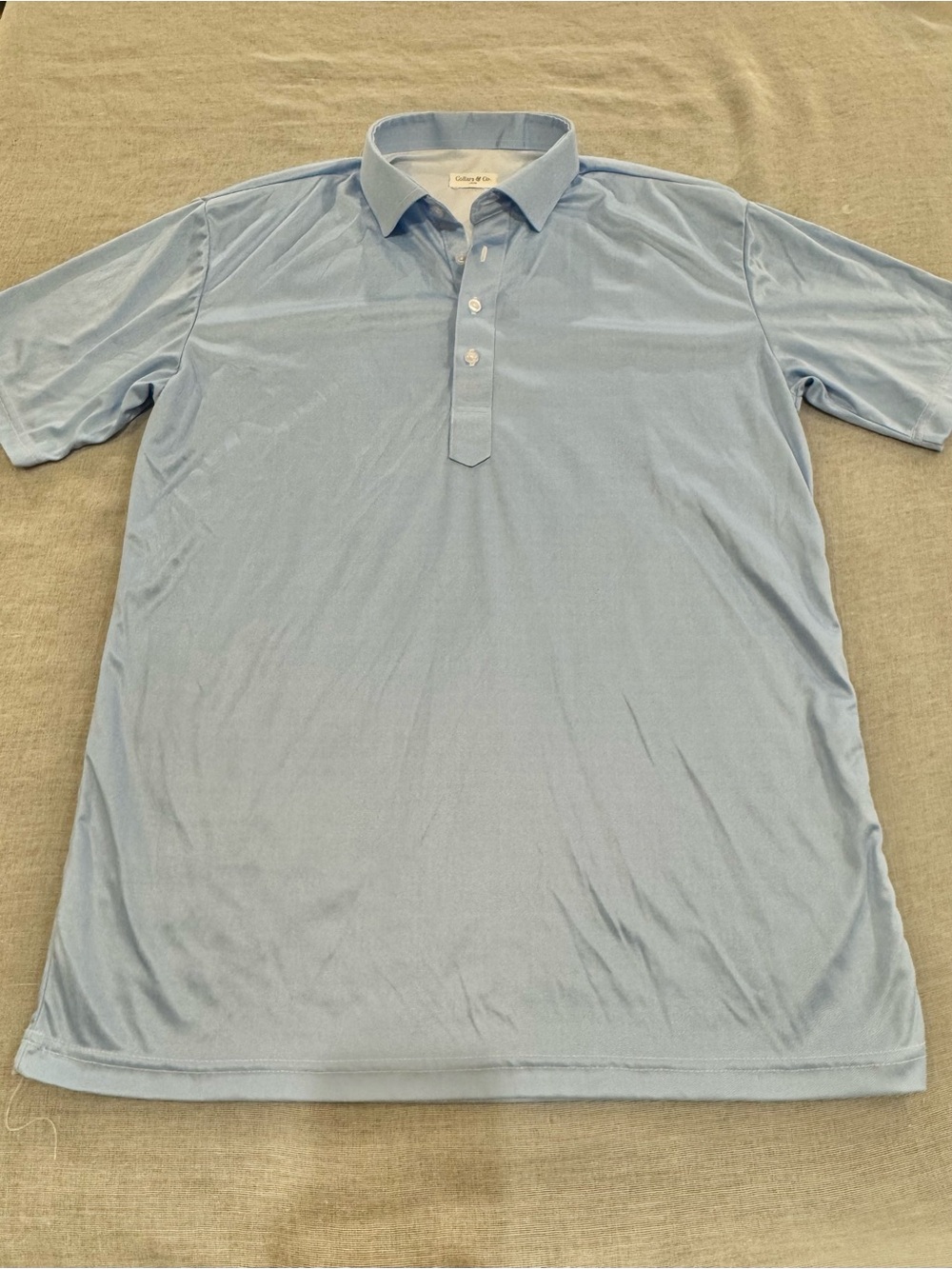 Collars & Co Men's Light Blue Polo Shirt 
Size L Golf Business Casual Preppy
